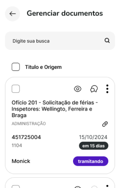 Imagem de dentro do sitema mobile.